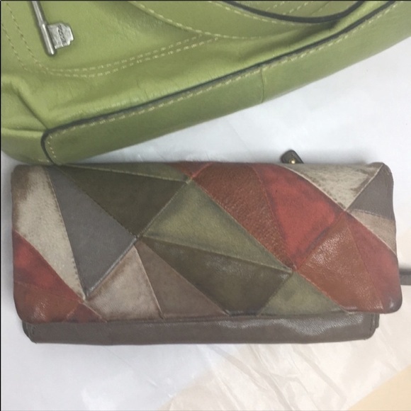 Fossil Hanover Top Zip Shoulder Bag Purse Lime - Picture 10 of 13